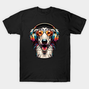 Sloughi Smiling DJ with Headphones and Sunglasses T-Shirt